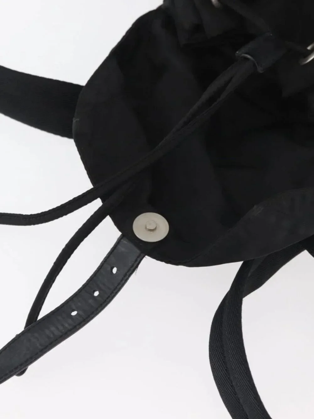 PRADA Backpack Nylon Black Silver Auth 175963